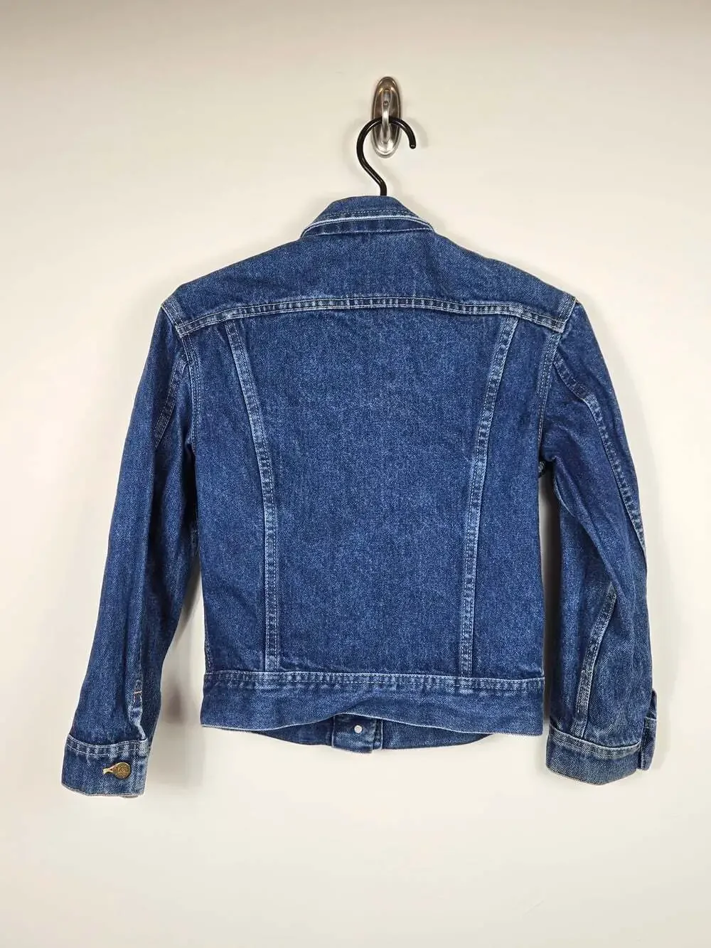 Vintage Lee For Girls Denim Jacket Size 8-9 80s Made USA Trucker Jean Coat